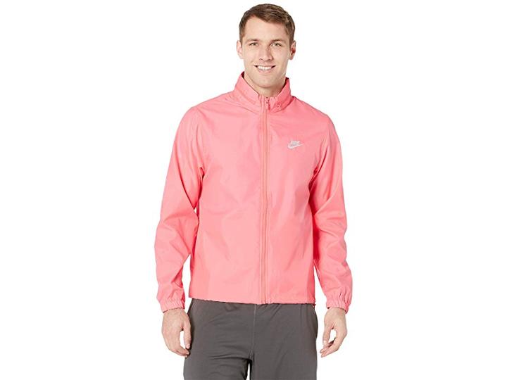 Nike Nsw Hooded Woven Windbreaker Jacket (pink Gaze/white) Men's Coat