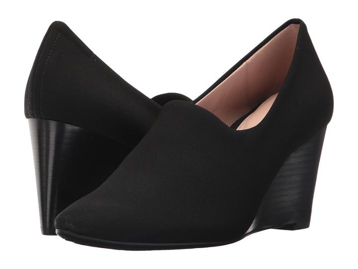Taryn Rose Yvonne (black Sleek Scuba) Women's Wedge Shoes