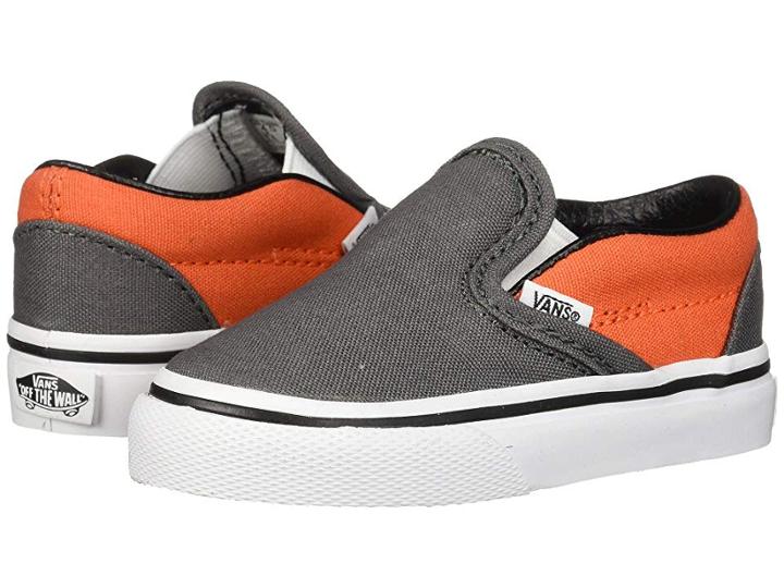 Vans Kids Classic Slip-on (infant/toddler) (pewter/flame) Boys Shoes