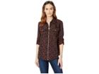 Michael Michael Kors Mini Eden Rose Lock Top (black/red Currant) Women's Clothing
