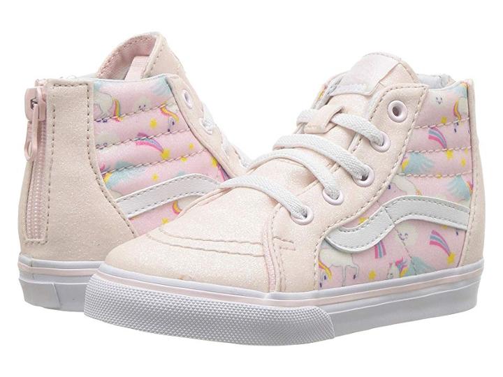 Vans Kids Sk8-hi Zip (infant/toddler) ((glitter Pegasus) Heavenly Pink/true White) Girls Shoes