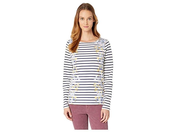 Joules Harbour Printed Jersey Top (maisy Ditsy Stripe) Women's Clothing