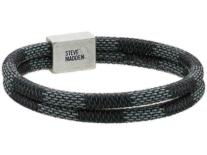 Steve Madden Ombre Textured Braided Leather Bracelet (navy) Bracelet