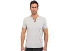 John Varvatos Star U.s.a. Short Sleeve Eylelet Crew Shirt (grey Heather) Men's Clothing