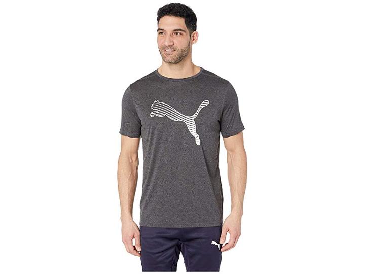 Puma Can't Catch Me Tee Ii (dark Gray Heather/puma White) Men's T Shirt