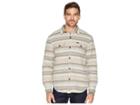 True Grit Baja Textured Stripe Shirt Jacket With Ultra Soft Sherpa Lining (oatmeal) Men's Coat