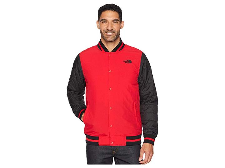 The North Face Transbay Insulated Varsity Jacket (tnf Red Broken Grid Print) Men's Coat