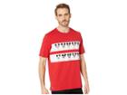 Lacoste Short Sleeve Jersey Mickey T-shirt (lighthouse Red/white) Men's T Shirt