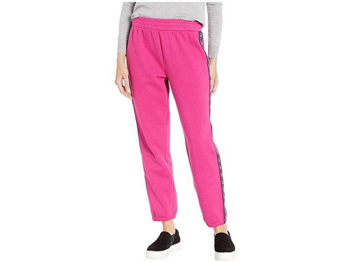 Juicy Couture Fleece Juicy Tape Track Pants (pixel Pink) Women's Casual Pants