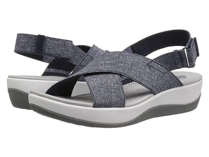 Clarks Arla Kaydin (navy/white Heathered Elastic) Women's Shoes