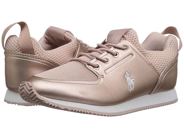 Polo Ralph Lauren Kids Reygan Gore (little Kid/big Kid) (pink Metallic/neoprene/white Pp) Girl's Shoes
