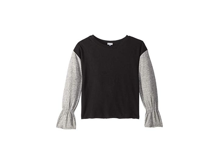 Splendid Littles Bell Sleeve Top (big Kids) (black) Girl's Clothing