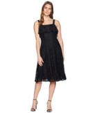 Taylor Sleeveless Lace Dress With Pom Poms (black) Women's Dress