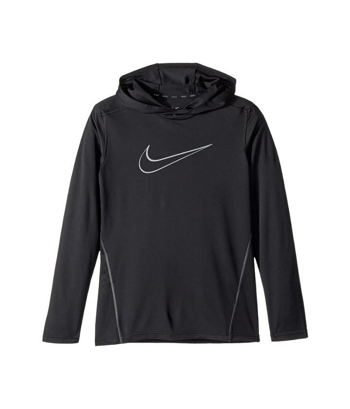 Nike Kids Dry Hooded Training Top (little Kids/big Kids) (black/black/anthracite/cool Grey) Boy's Sweatshirt