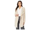 Calvin Klein Long Flyaway Jacket (blush/heather Latte Combo) Women's Coat
