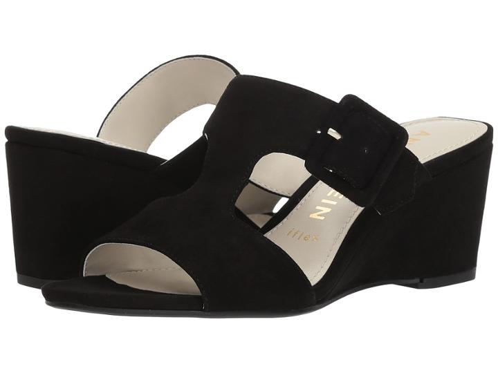 Anne Klein Nilli (black Suede) Women's Wedge Shoes