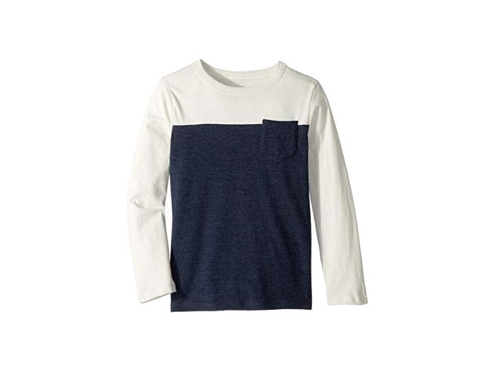 Chaser Kids Super Soft Two-toned Long Sleeve Pocket Tee (little Kids/big Kids) (salt/avalon) Boy's Long Sleeve Pullover