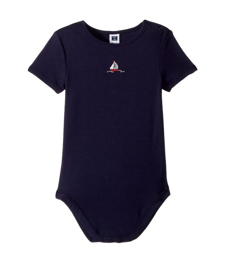 Janie And Jack Short Sleeve One-piece (infant) (navy) Boy's Jumpsuit & Rompers One Piece