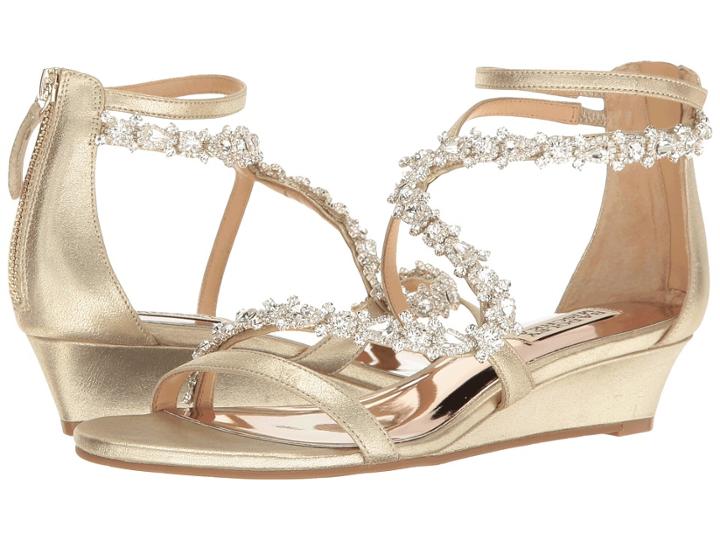 Badgley Mischka Belvedere (platino Metallic Suede) Women's Wedge Shoes