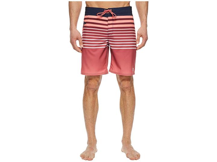 Vineyard Vines Surflodge Stripe Boardshorts (jetty Red) Men's Swimwear