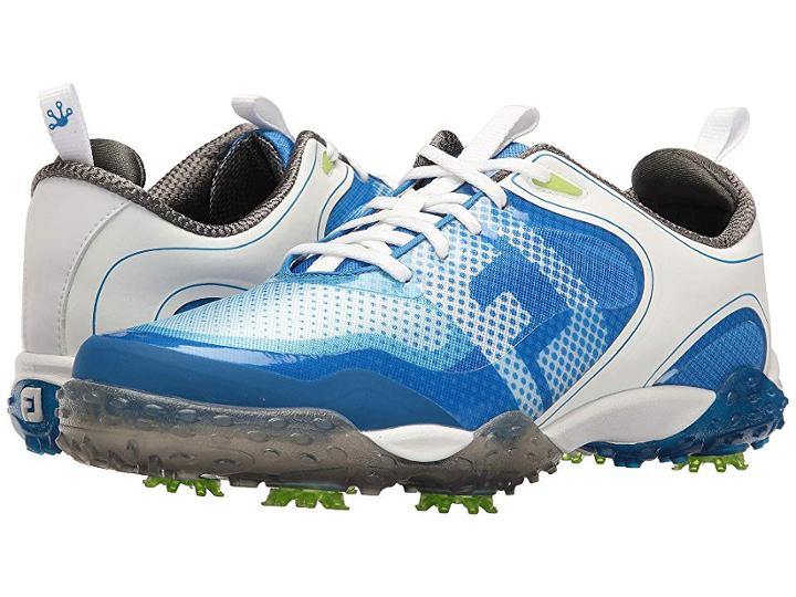 Footjoy Freestyle Cleated Saddle Boa (white/electric Blue) Men's Golf Shoes