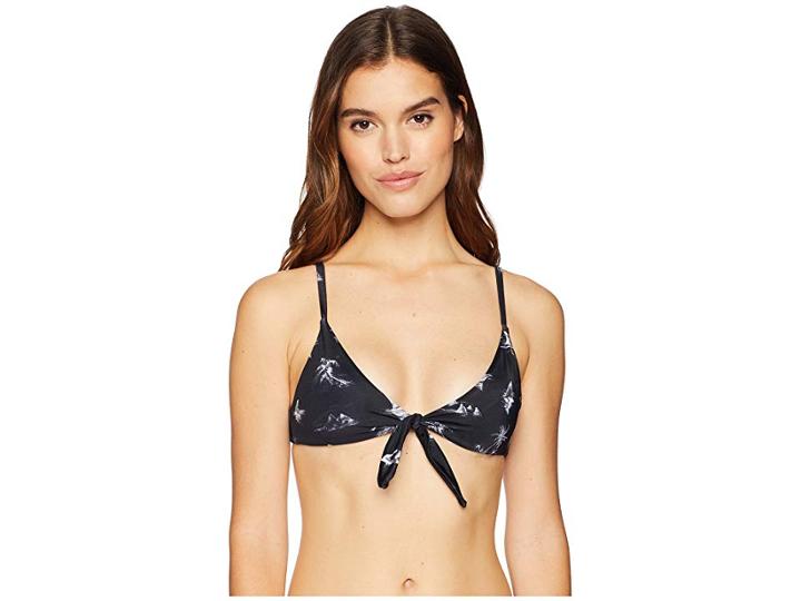 Rvca Danger Beach Knot Bikini Top (black) Women's Swimwear