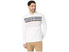 Nautica Long Sleeve Striped Beach T-shirt Hoodie (bright White) Men's Sweatshirt