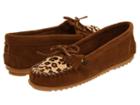 Minnetonka Leopard Kilty Moc (dusty Brown) Women's Moccasin Shoes