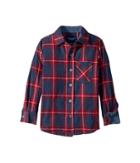 Toobydoo Check Flannel Shirt (infant/toddler/little Kids/big Kids) (red/navy) Boy's Long Sleeve Button Up