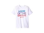 Under Armour Kids Ua Home Of The Brave Short Sleeve Tee (big Kids) (white/green Typhoon/neon Coral) Boy's T Shirt