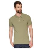 Tommy Jeans Slim Fit Flag Polo Shirt (deep Lichen) Men's Clothing
