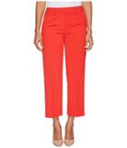 Vince Camuto Specialty Size Petite Texture Base Straight Leg Crop Pants (bright Crimson) Women's Casual Pants