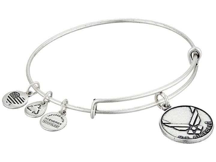 Alex And Ani U.s. Air Force Charm Bangle (rafaelian Silver Finish) Bracelet
