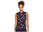 Tommy Hilfiger Floral Printed Knot Keyhole Knit (midnight/multi) Women's Clothing