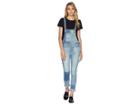 Miss Me Cuffed Skinny Overalls (medium Blue) Women's Overalls One Piece