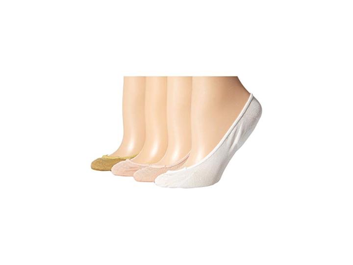 Sperry Solid Padded Sole Shiny Nylon Micro Liner (antique Gold Assorted) Women's No Show Socks Shoes