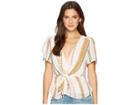 Astr The Label Candice Top (cream Floral Stripe) Women's Clothing