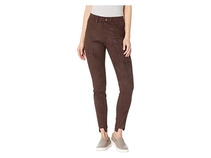 Hue High-low Step Ankle Hem Suede Leggings (espresso) Women's Casual Pants