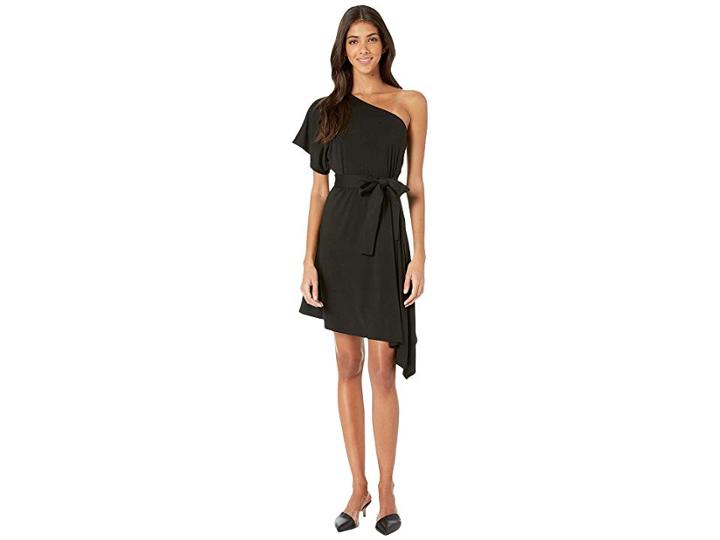 Susana Monaco One Shoulder Angle Hem Dress (black) Women's Dress