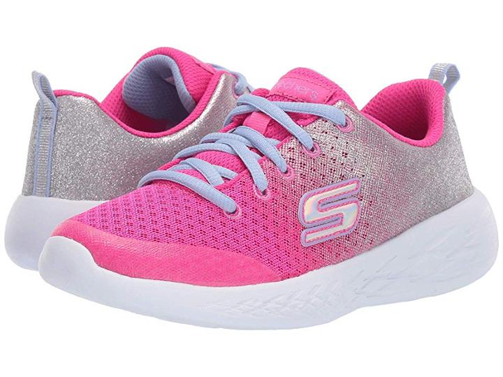 Skechers Kids Go Run 600 (little Kid/big Kid) (hot Pink/silver 2) Girl's Shoes