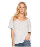 Project Social T Tori U-neck Tee (shimmer Grey) Women's Short Sleeve Pullover