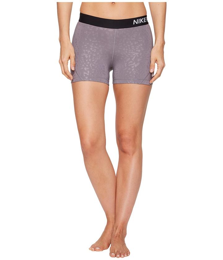 Nike Pro Spotted Cat 3 Training Short (gunsmoke/white) Women's Shorts