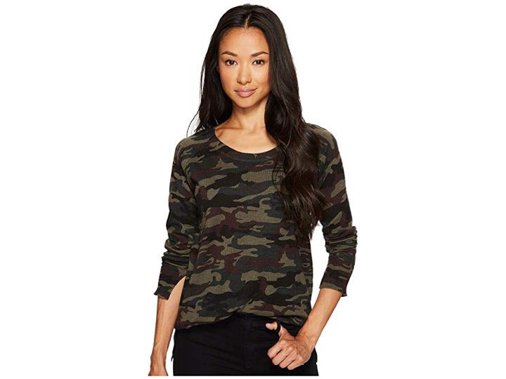 Sanctuary Renee Camp Crew Sweater (camp Camo) Women's Sweater