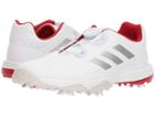 Adidas Golf Jr. Adipower Boa (little Kid/big Kid) (footwear White/silver Metallic/scarlet) Golf Shoes