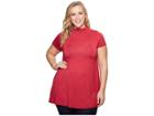 Kari Lyn Plus Size Rosie Mock Neck Tunic (burgundy) Women's Blouse