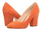 Nine West Scheila Block Heel Pump (orange Suede) High Heels