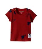 Mini Rodini Heart Rib Short Sleeve T-shirt (infant/toddler/little Kids/big Kids) (red) Girl's T Shirt