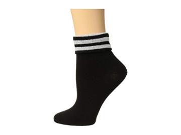 Adidas Originals Originals 3-stripe Fold Ankle Single Quarter Sock (black/white) Women's Quarter Length Socks Shoes