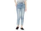 Juicy Couture Floral Embroidered Girlfriend Jeans (big Sur Wash) Women's Jeans