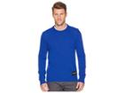 Calvin Klein Jeans Lambswool Pullover With Logo Patch (mazarine Blue) Men's Sweater